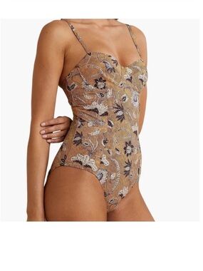 Ulla Johnson- Multicolored Floral Underwire One Piece Swimsuit